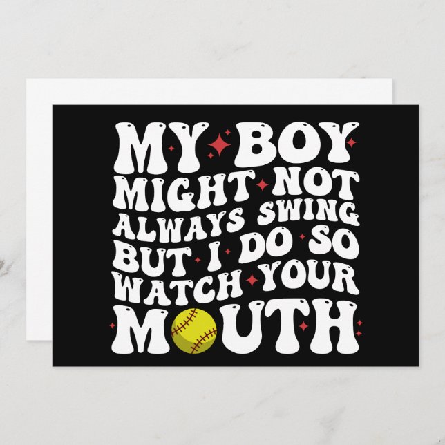 Invitation Mon Garçon Ne Chantera Peut-Être Pas Toujours, Mai (Devant / Derrière)