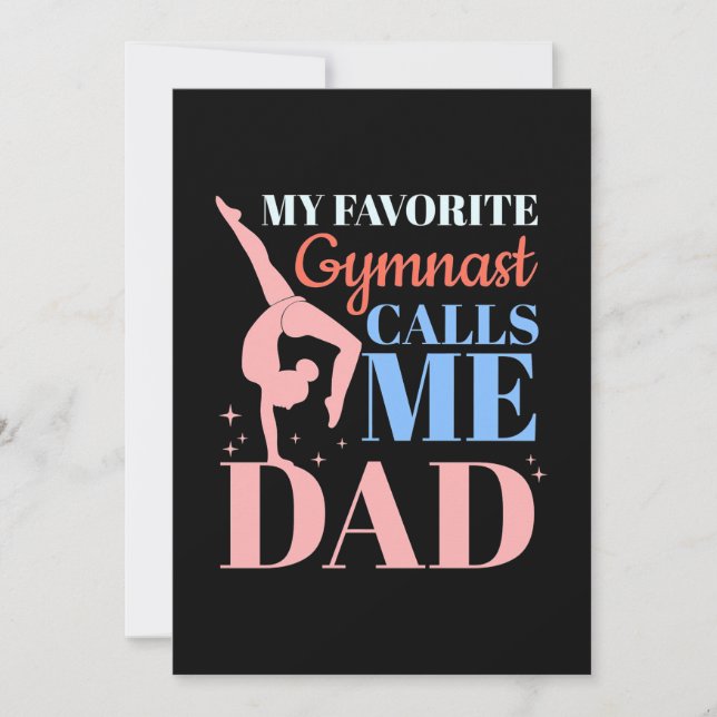 Invitation Mon gymnaste préféré m'appelle Papa (Devant)