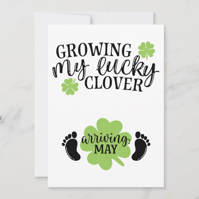 Invitation Mon Lucky Clover Arrive Peut St patrick (Devant)