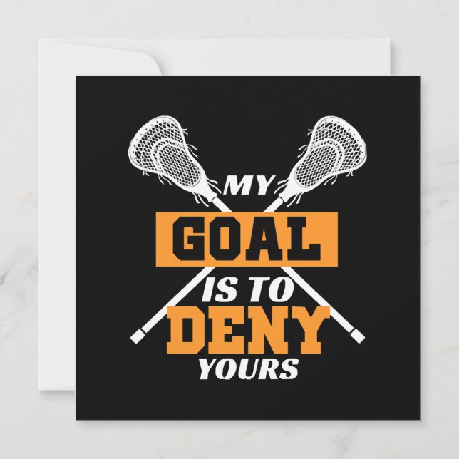 Invitation Mon objectif est de nier votre lacrosse (Dos)