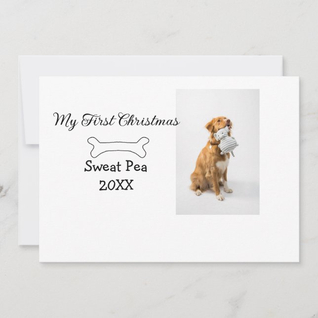 Invitation Mon premier animal de compagnie de Noël photo nom  (Devant)