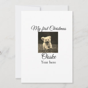 Invitation Mon premier Noël ajoute le nom de l'animal date an