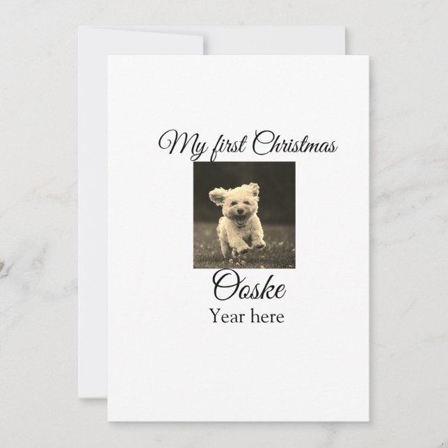 Invitation Mon premier Noël ajoute le nom de l'animal date an (Devant)