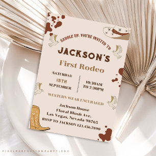 Invitation Mon premier Rodeo Cowboy 1er anniversaire