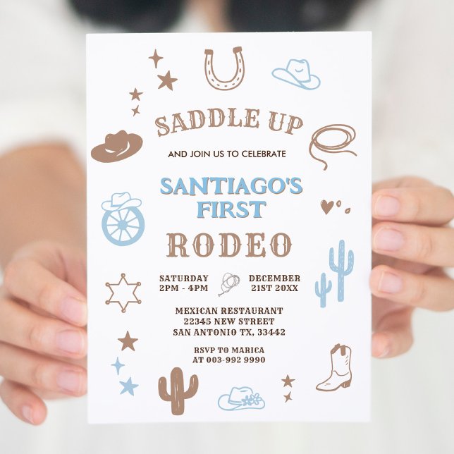 Invitation Mon premier Rodeo Cowboy Anniversaire (Créateur téléchargé)