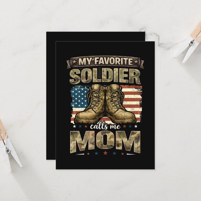 Invitation Mon soldat préféré m'appelle maman (Devant/Arrière en situation)