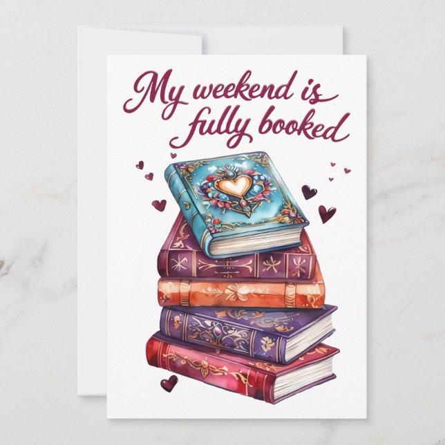 Invitation Mon week-end est entièrement réservé (Devant)