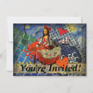 Invitation Mona Lisa Fun Zodiac Whimsical
