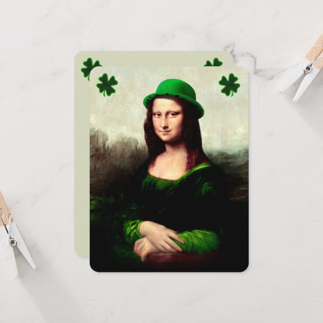 Invitation Mona Lisa Saint-Patrick Clover (Devant/Arrière en situation)