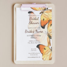 Monarque Papillon Orange Douche nuptiale Invitatio