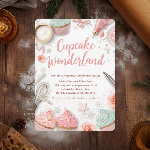 Invitation Monde merveilleux de Cupcake Pastel