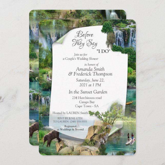 Invitation Monde Océans & Rivières, Lacs & Activités sportive (Devant / Derrière)