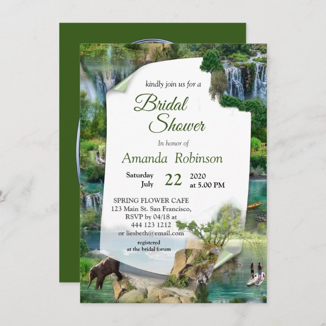 Invitation Monde Océans & Rivières, Lacs & Activités sportive (Devant / Derrière)