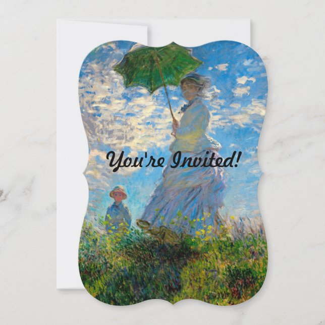 Invitation Monet Femme Parasol Impressionnisme (Devant)