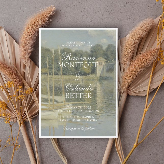 Invitation Monet Le Pont d'Argenteuil Mariage Beaux-Arts (Créateur téléchargé)