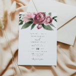 Invitation Monet - Mauve Blush Jardin Floral Mariage<br><div class="desc">Ce faire-part de mariage présente des fleurs rose poussiéreuses couleur aquarelle et une disposition simple et élégante. C'est l'invitation idéale pour votre jardin,  mariage à thème bohème ou romantique. Modifiez facilement la plupart des textes pour répondre à vos besoins.</div>