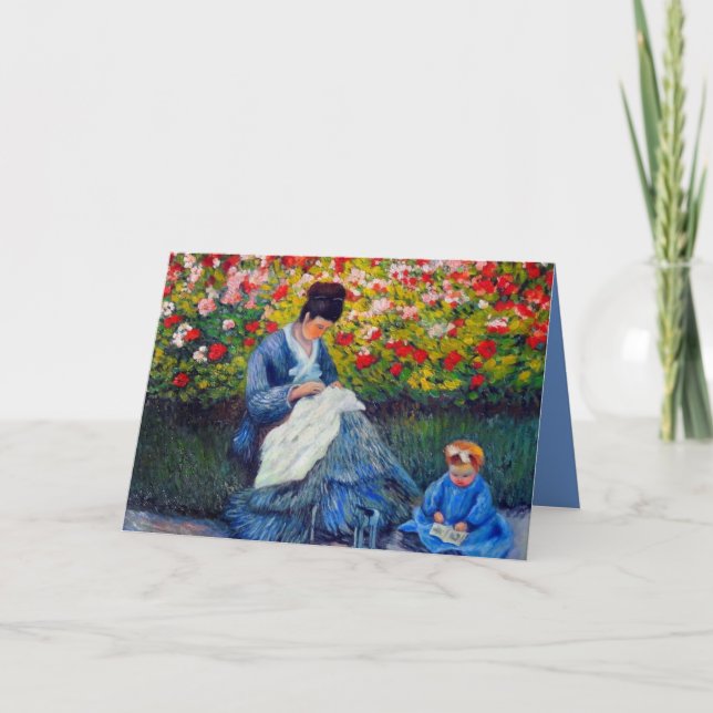 Invitation Monet mère et enfant dans le jardin (Devant)