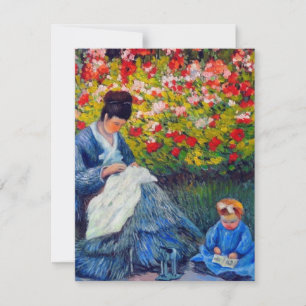 Invitation Monet mère et enfant dans le jardin