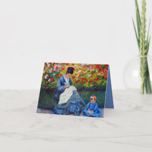 Invitation Monet mère et enfant dans le jardin
