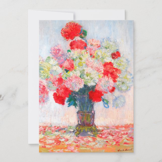 Invitation Monet Peonies (Devant)