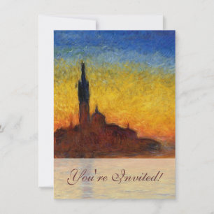Invitation Monet Sunset Venise Coloré Impressionnisme Art