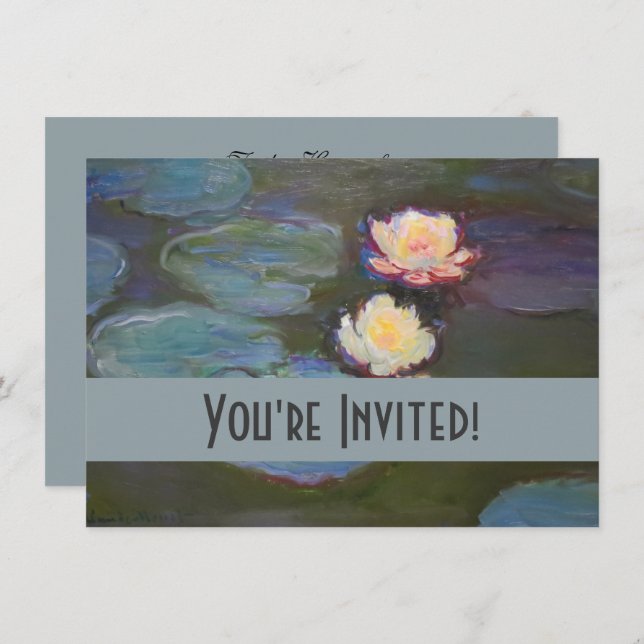 Invitation Monet Water Lys Pond Nénuphars Peinture (Devant / Derrière)
