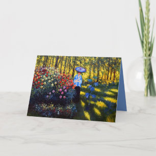 Invitation Monet Woman avec un parasol dans le jardin