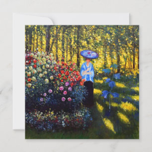 Invitation Monet Woman avec un parasol dans le jardin