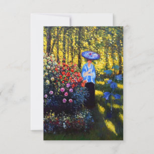 Invitation Monet Woman avec un parasol dans le jardin