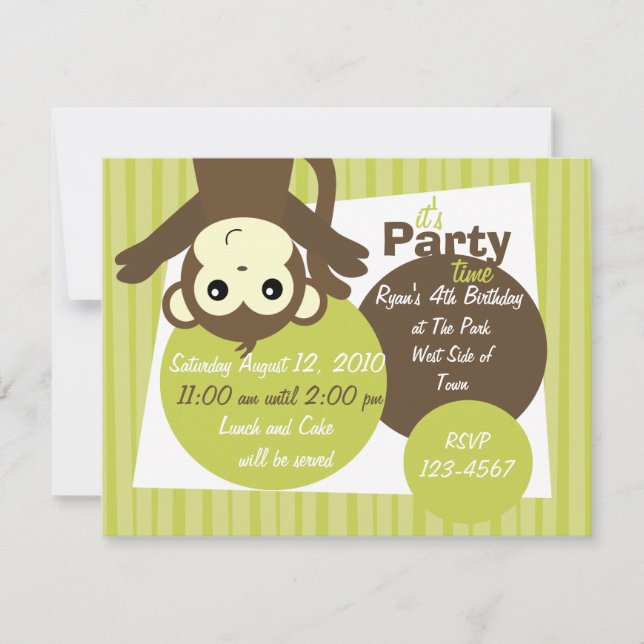 Invitation Monkey-Side-Down (Devant)