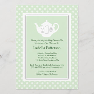 Invitation Monnaie Chic  Teapot Baby shower blanc Teapot Part
