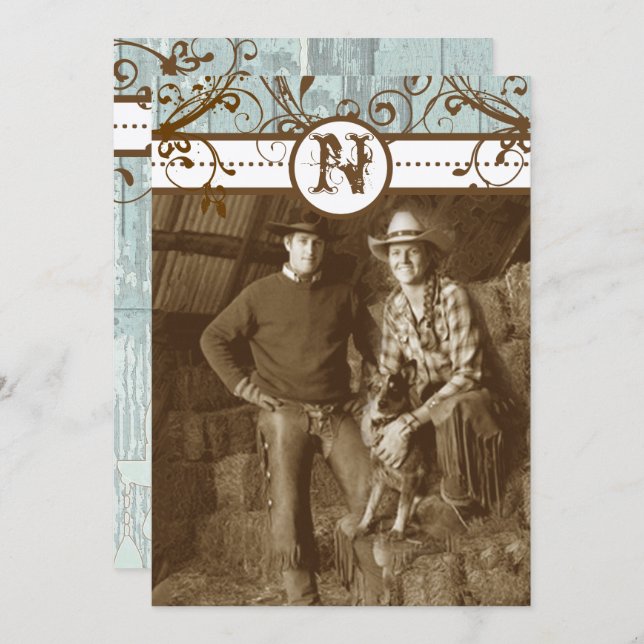 Invitation Monnaie Chocolatée à la campagne Bois de la grange (Devant / Derrière)