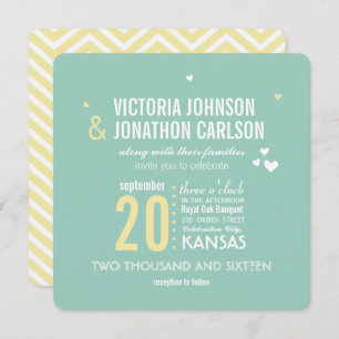 Invitation Monnaie photo romantique et Mariage Zig Jaune