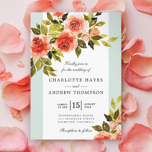 Invitation Monnaie Rose couleur rouge et Mariage blanc