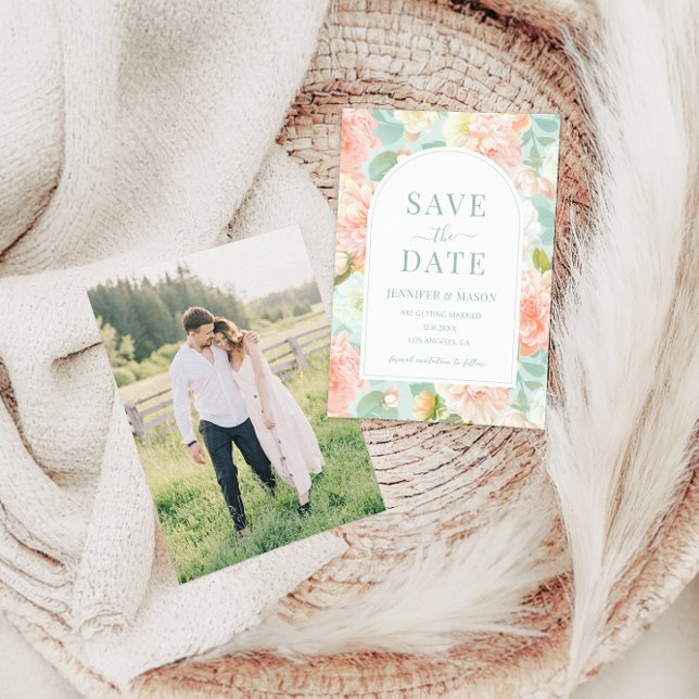 Invitation Monnaie Rose Romantique Boho Floral Turquoise Enre (Créateur téléchargé)