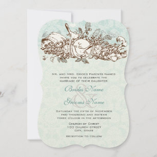 Invitation Monnaie Rustique Oiseaux forestiers Chêne Mariage 
