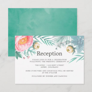 Invitation Monnaie Tropicale Réception de mariage d'été Flora