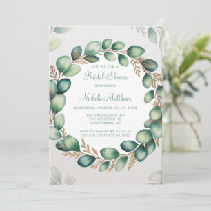 Invitation Monnaie verte & Sage Green Eucalyptus Fête des mar