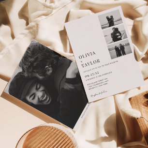 Invitation Monochrome Classic Photo Mariage