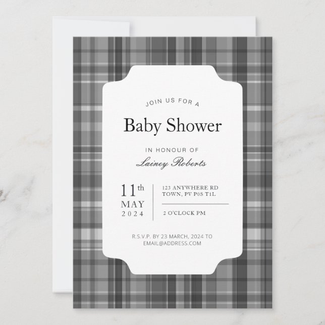 Invitation Monochrome Madras Classic Intemporel Plaid (Devant)