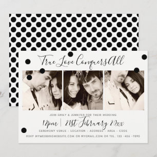 Invitation Monochrome Minimaliste Noir Blanc - AJOUTER 3 PHOT
