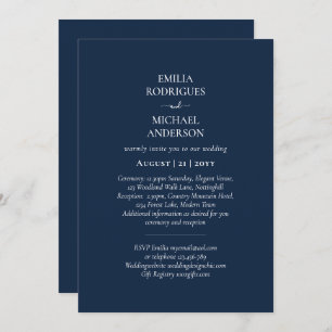 Invitation Monochrome moderne tout en un Mariage budget