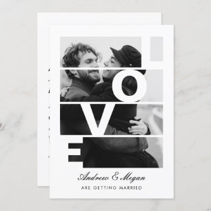 Invitation Monochrome Simple Elegant Love mariage photo