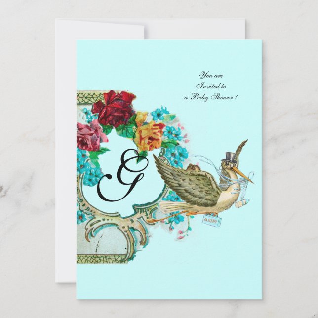 INVITATION MONOGRAM BABY SHOWER 3 (Devant)