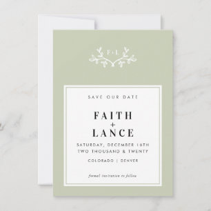 Invitation MONOGRAM ENREGISTRER LA DATE simple mignon brindil