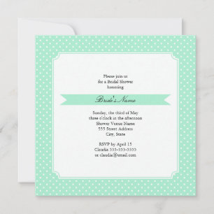 Invitation Monogram Magic Mint et blanc Polka Mariage point