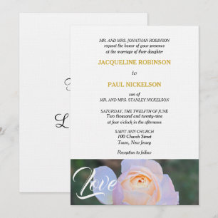 Invitation Monogram Pastel Rose Gold Rose Pâle Ensemble dans