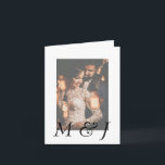 Invitation Monogram Photo et Elegant Folded Wedding<br><div class="desc">Invitation photo monogramme blanc mariage moderne avec une typographie élégante.</div>