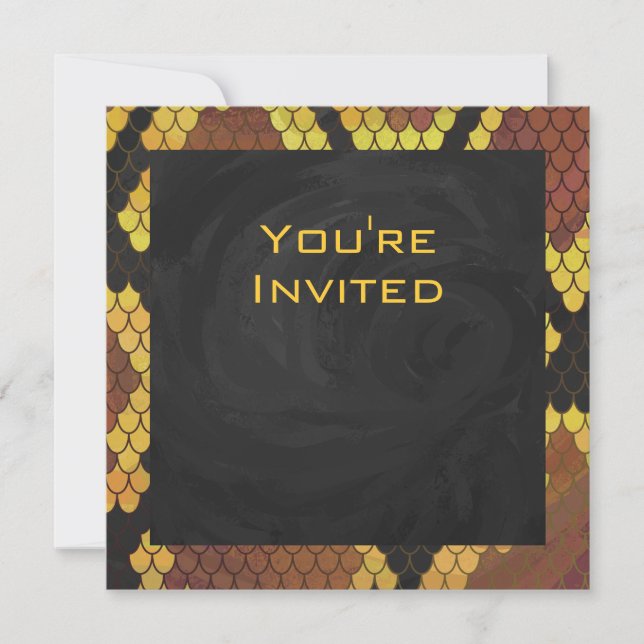Invitation Monogram Snake Brown et Gold Print (Devant)