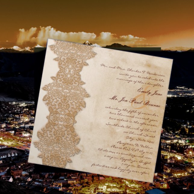 Invitation Monogram Vintage Méditerranéen Mariage Grec (Créateur téléchargé)